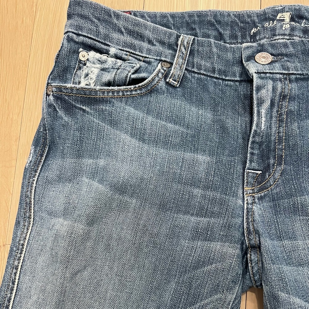 7 For All Mankind 7FAM "A" Pocket Bootcut Wide Flare Leg Jeans Blue Size 30 - Picture 4 of 16